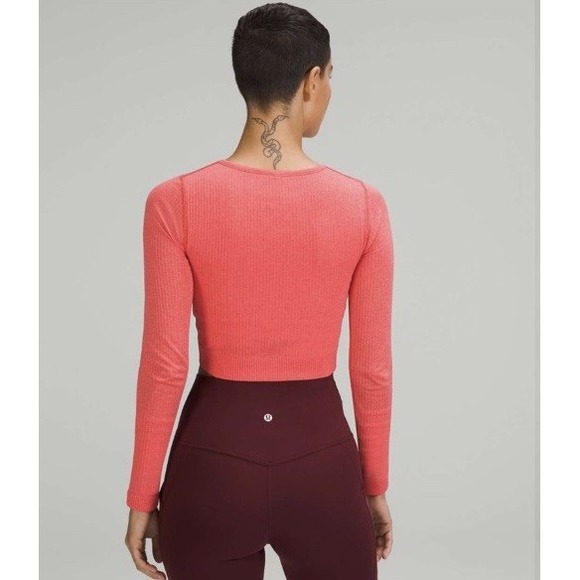 Lululemon Ebb to Street Long‎ Sleeve Shirt Pale Raspberry Size 8 - Picture 2 of 7